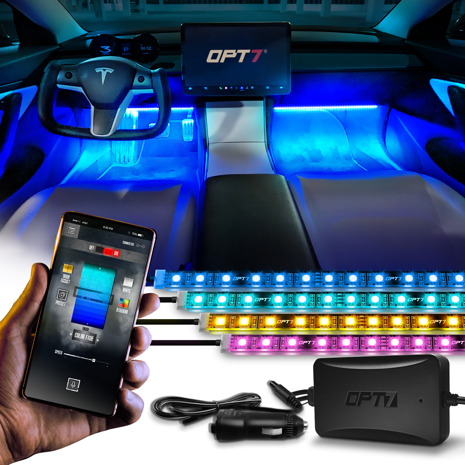 AURA PRO LED Ambient Lighting Kit (4 x 12-Inch) - Bluetooth E – OPT7 Lighting Inc